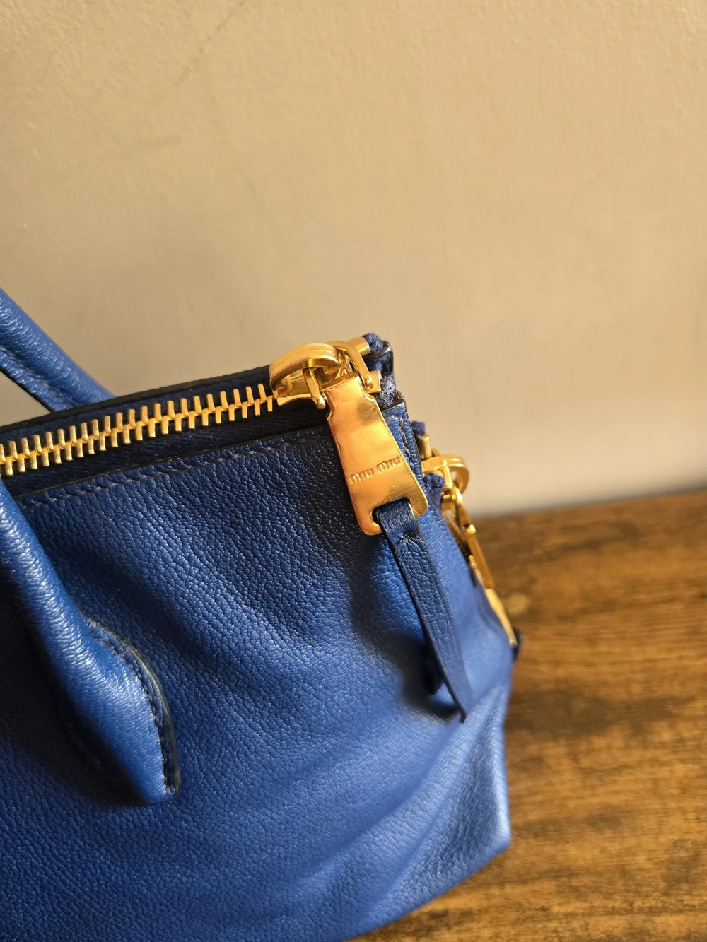 Miu Miu Navy Leather Top-Handle Satchel